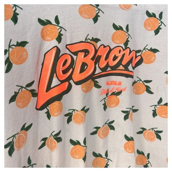 LeBron James T Shirt Nike XXL Peach Tree All Over Print Short Sleeve‎ White - Picture 2 of 4